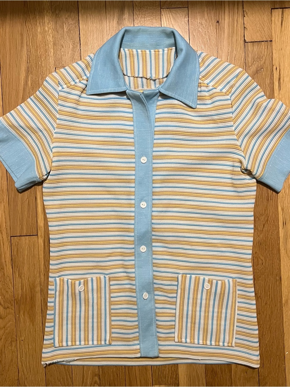Multicolored Striped Medium Button Down Shirt